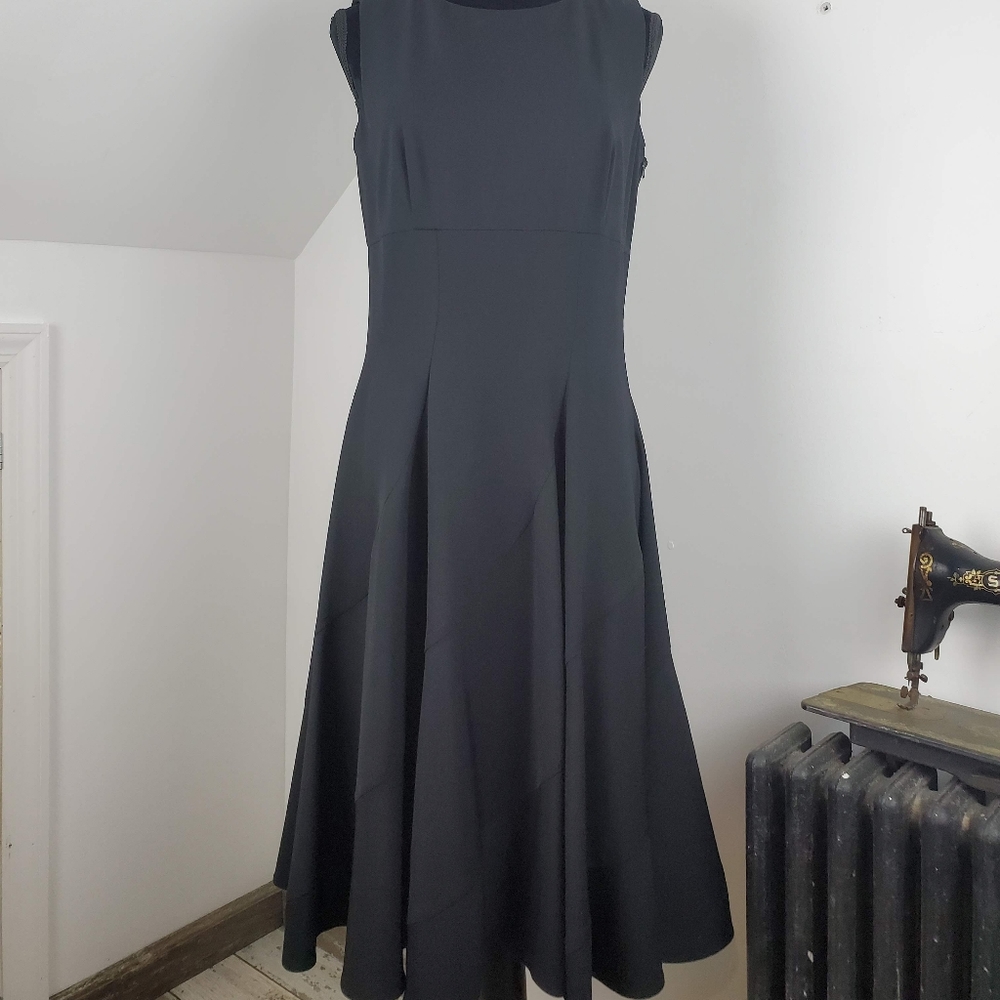 Austin Reed Wool Fit-and-Flare Black Dress Vintage 🤩